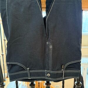 ROMFH equestrian English breeches full seat navy suede / navy canvas - denim 34